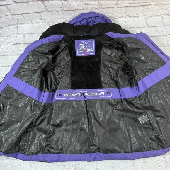 Zero XPOSUR Snowboarding Ski Jacket Women's XL Purple Quilted  Removable Hood - Picture 7 of 14
